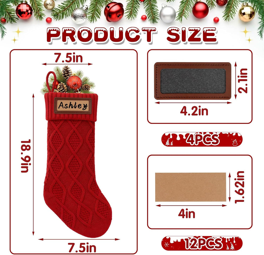 Knitted 4 Pack: Large Knit Xmas Stockings - Set of 4