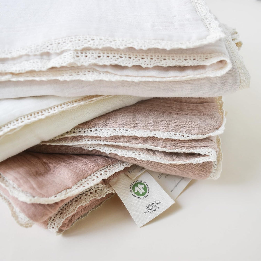 Muslin Baby Blanket - GOTS Certified 100% Cotton, Swaddle, Receiving & Nursing Cover, Soft Breathable Baby Blanket