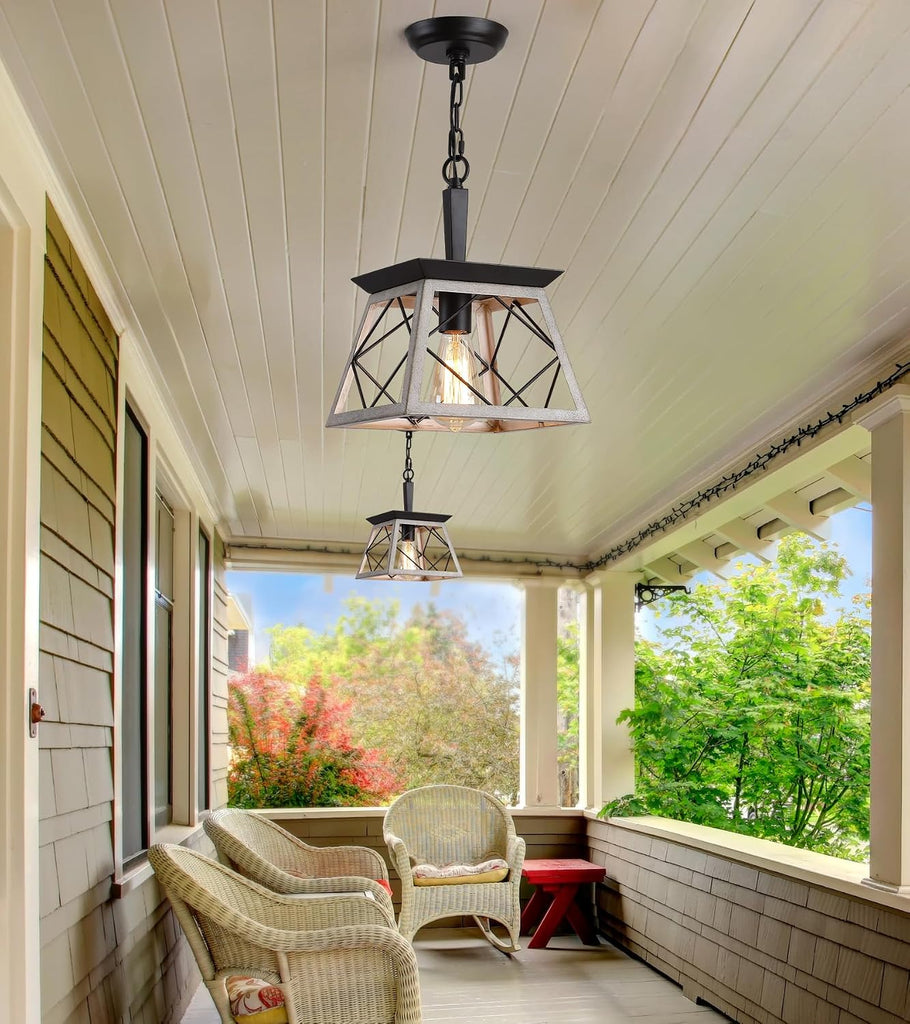 Farmhouse Dining Room Pendant Light Fixture,1-Light Industrial Chandelier Hanging Small Lights for Hallway Entryway