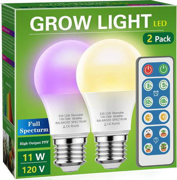 2 Pack Basic Grow Light Bulbs & 2 Pack Smart Grow Light Bulbs