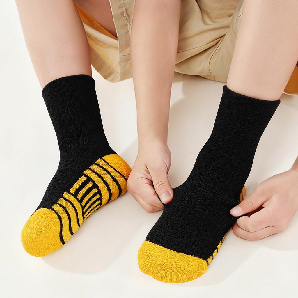 12 Pairs Kids Socks Boys Crew Athletic Cotton Socks