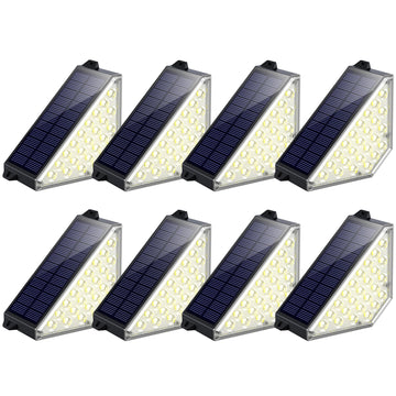 Solar Step Lights for Outside, Warm White Solar Stair Lights 8 Pack
