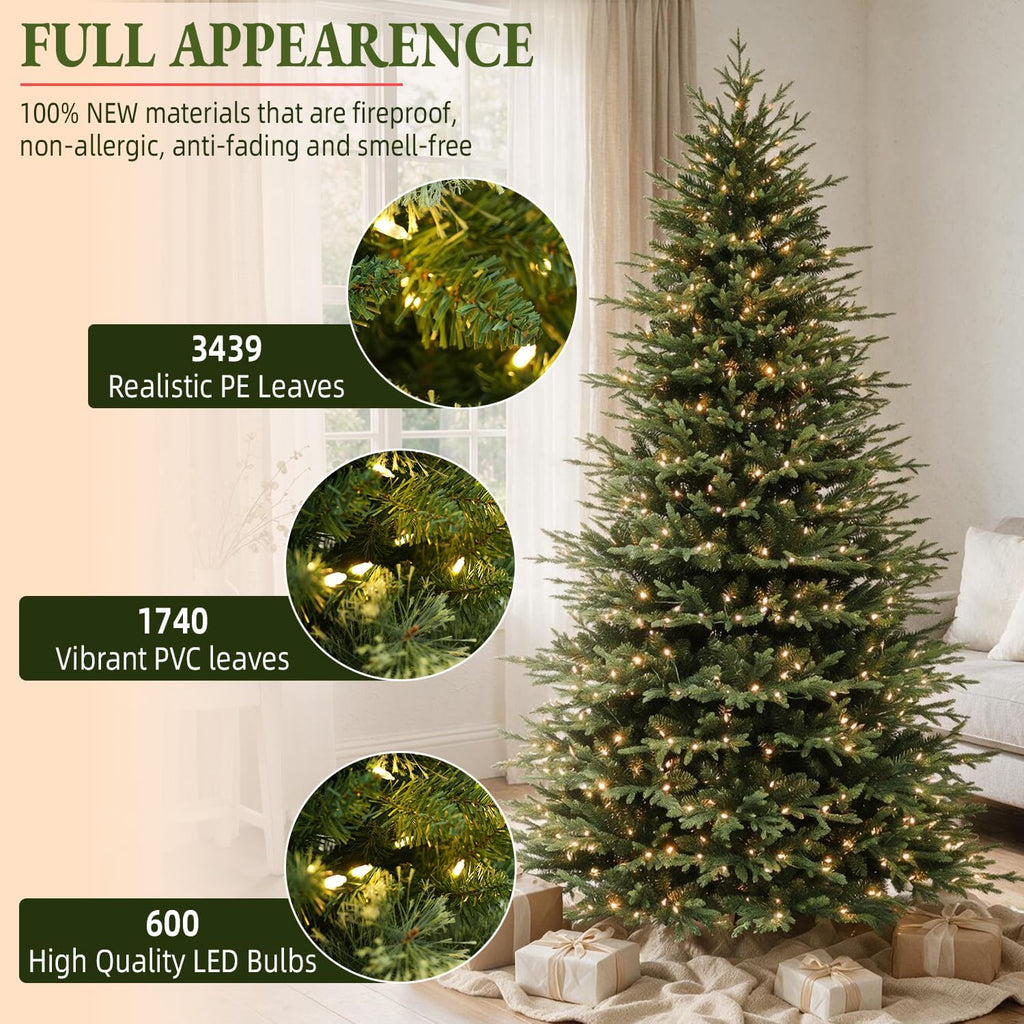Prelit Premium Christmas Tree with 600 Warm White LEDs