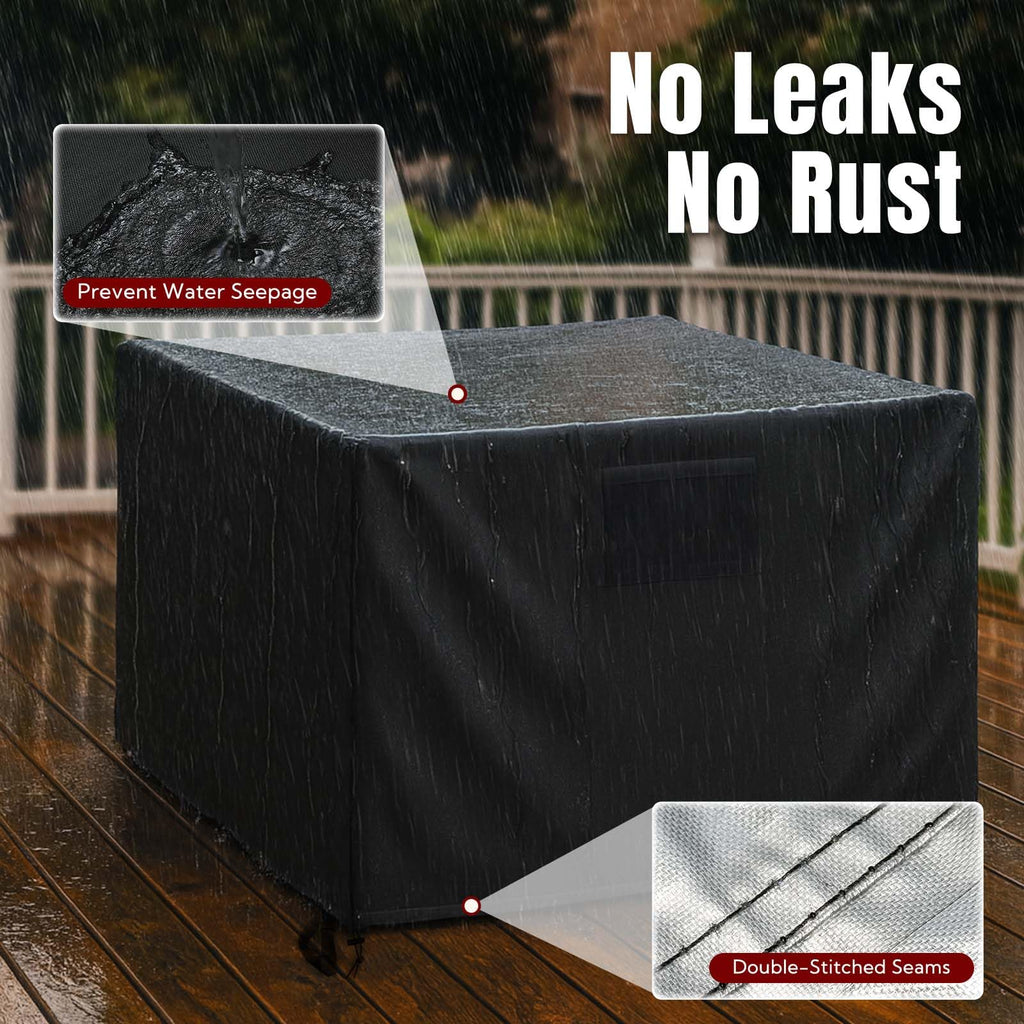 32 Inch Fire Pit Cover Square, Fits for 28-32 Inch Outdoor Fire Pit Table, Waterproof Layer & Double Stitching with