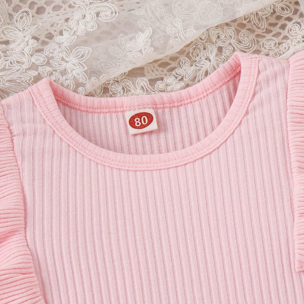 Baby Toddler Girl Outfits Fall Winter Clothes Turtleneck Knitted Cotton Long Sleeves Tops & Button Mini Skirts Set
