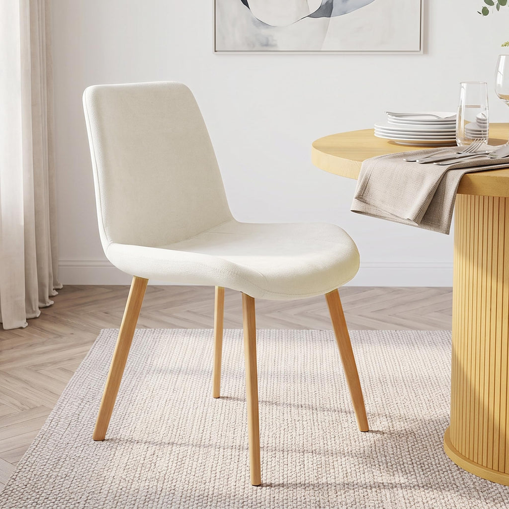 Dining Chairs Set of 4, Mid-Century Modern Fabric Kitchen Chairs