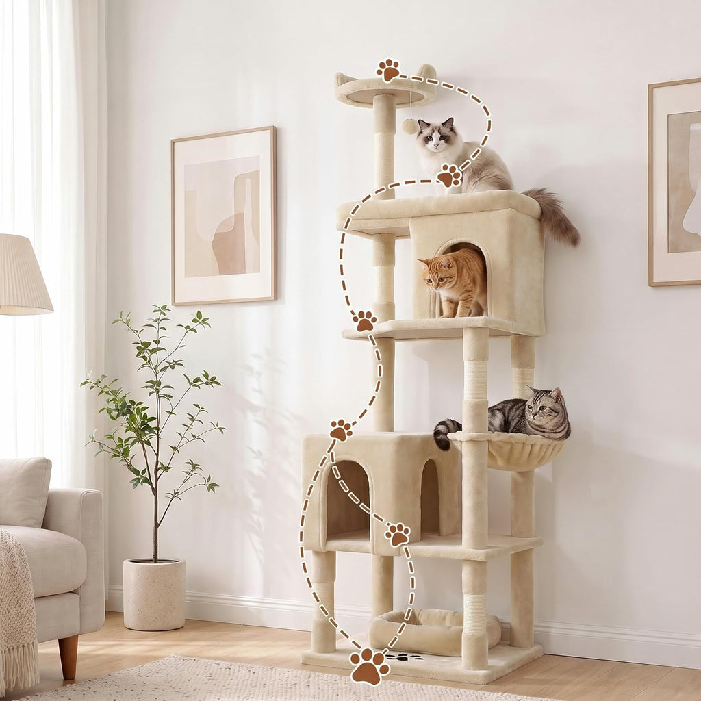 72'' Cat Tree Tower Condo, Heavy Duty with Scratching Posts Indoor