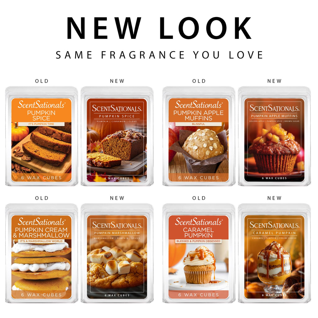 Fall Wax Melts Pumpkin Party 4pk - Long Lasting, Strong Scent Melts for Warmers, Includes Pumpkin Spice with Apple
