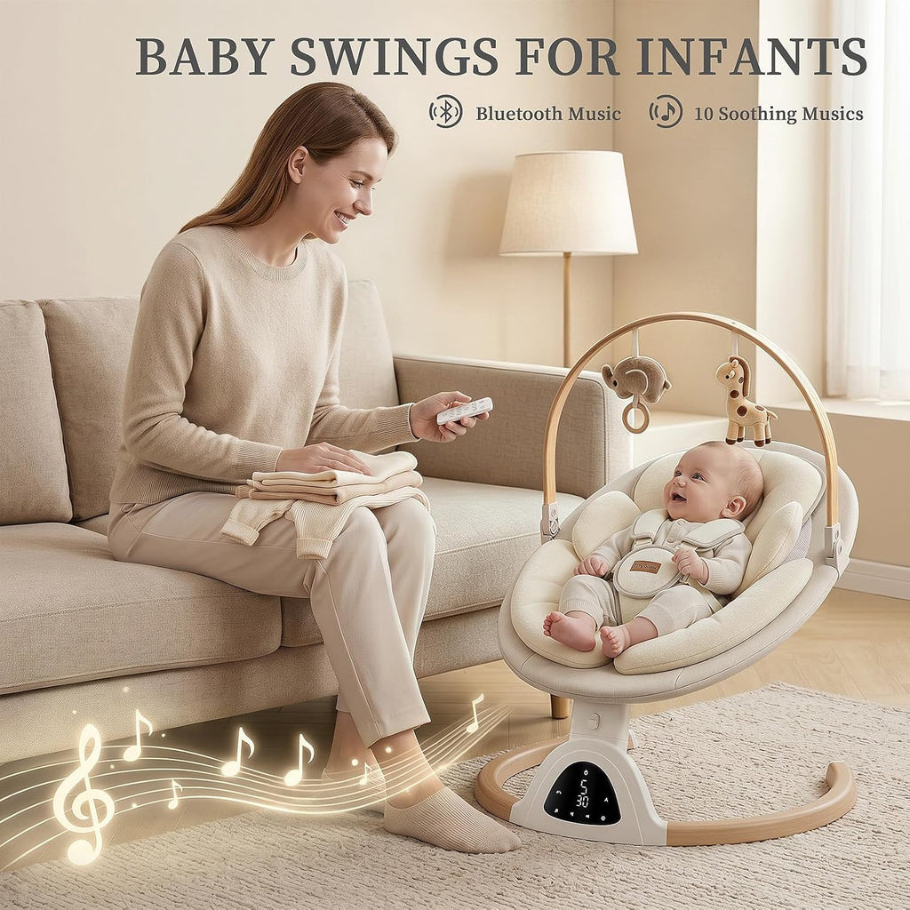 Baby Swings for Infants, Electric Baby Swing with Remote Control