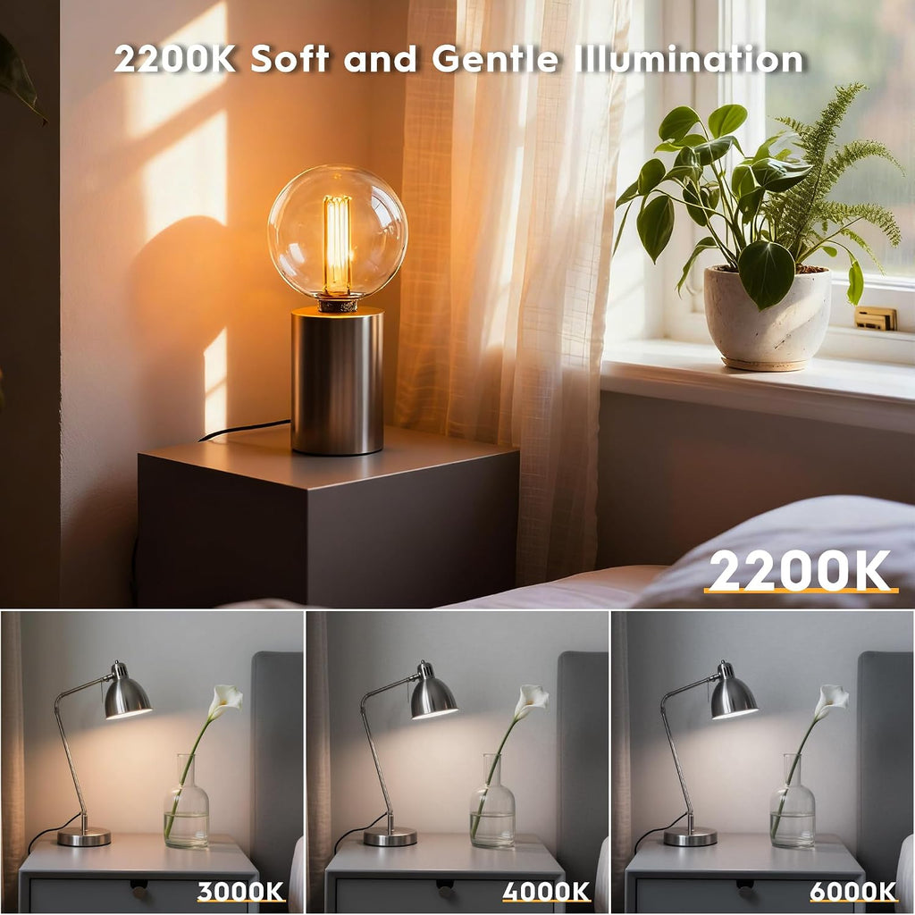 Large Light Bulb Round Vintage Edison LED Dim Soft Warm Clear G125