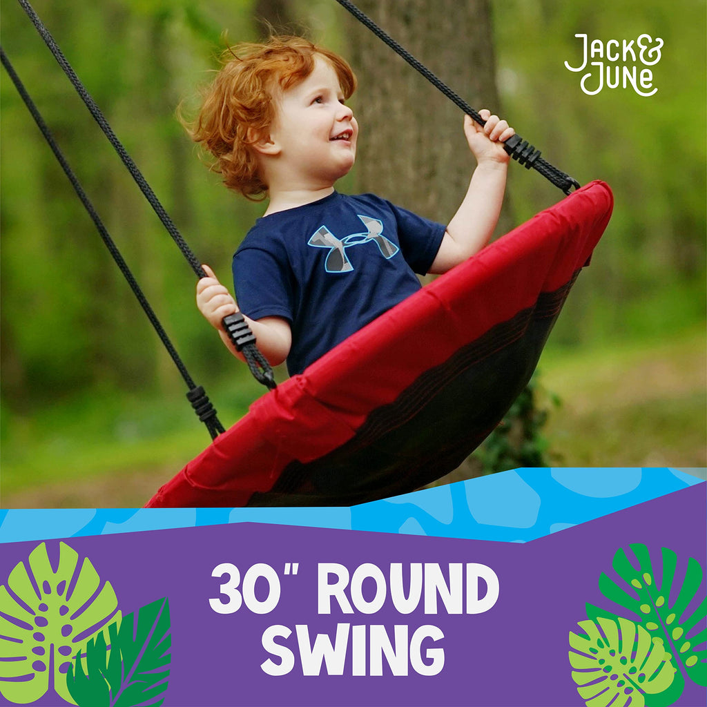 30" Diameter Red Round Swing Supports up to 300 lbs Swing