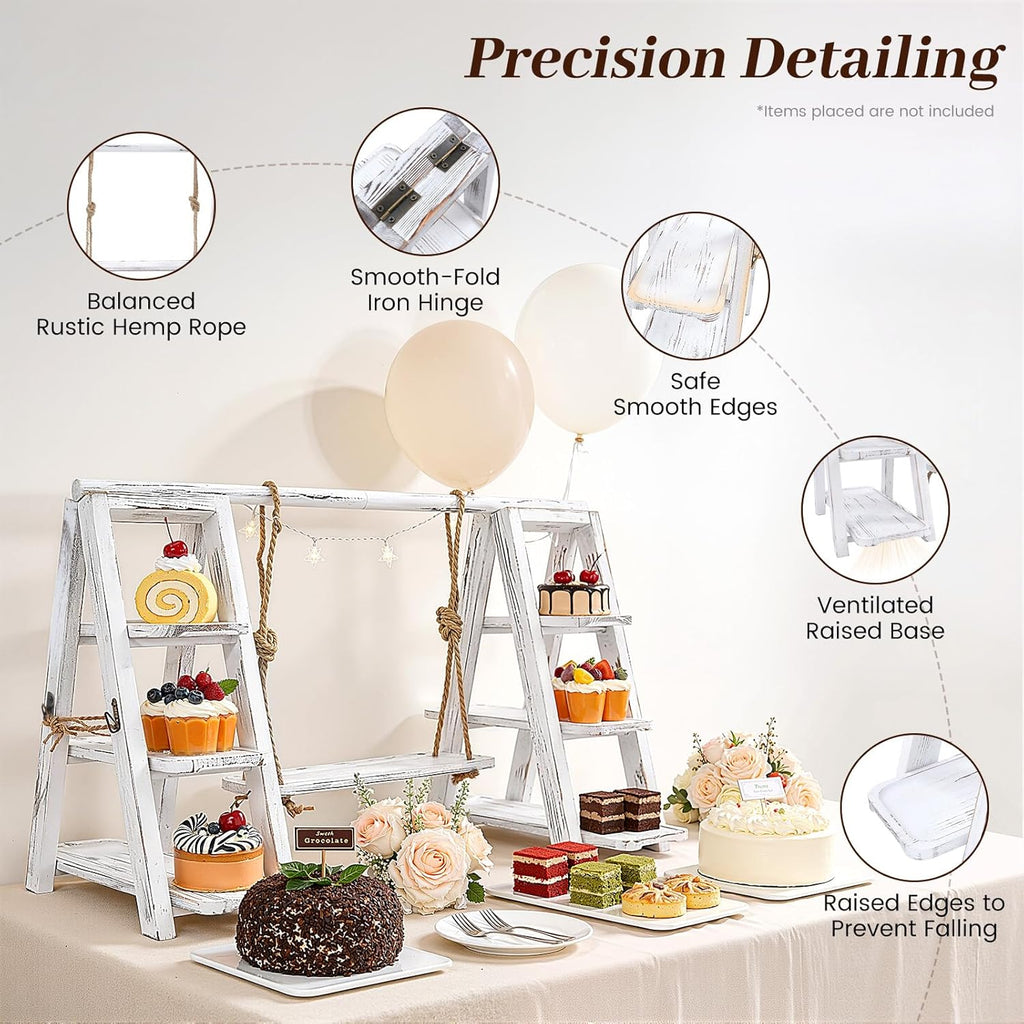 Cupcake Stand,3-Tier Swing Cupcake with Removable Tray,White