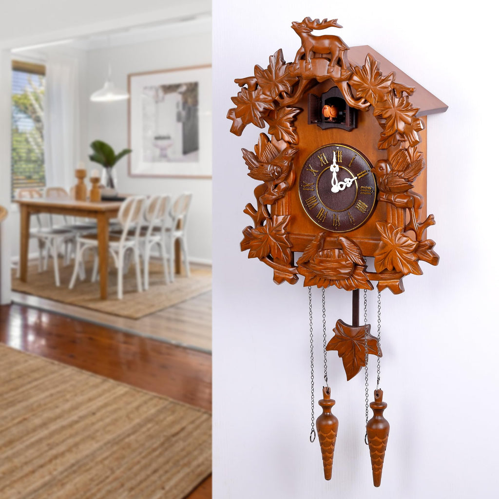 Large Handcrafted Wood Cuckoo Clock