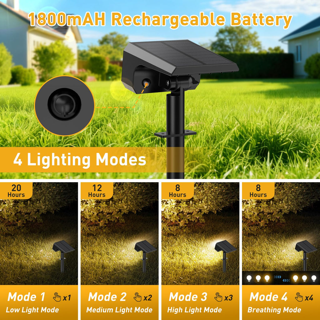 Solar Spot Lights Outdoor, Landscape Spotlights, 8 Pack Warm White
