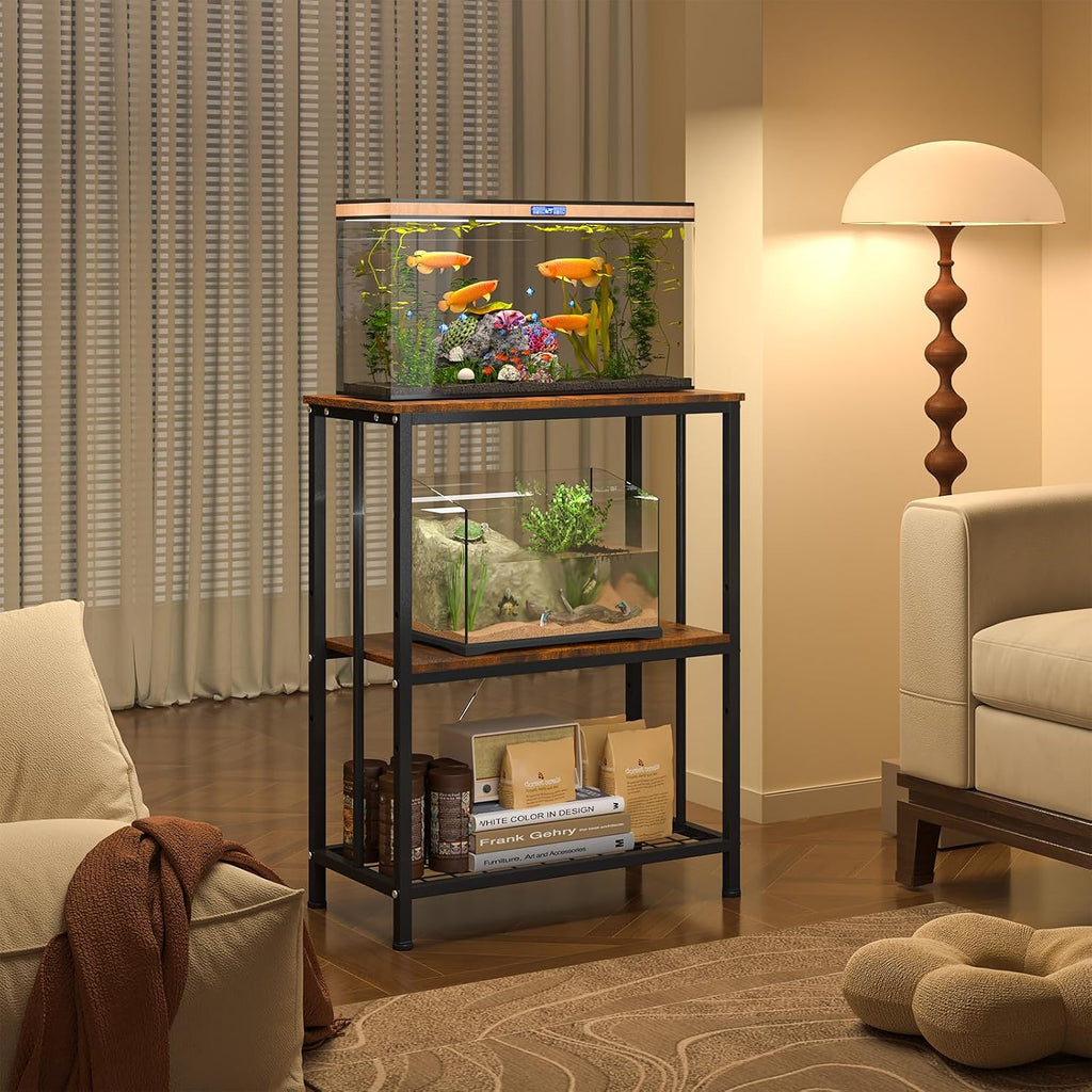 10-20 Gallon Fish Tank Stand, 3-Tier Metal 20 Gallon Aquarium Stand