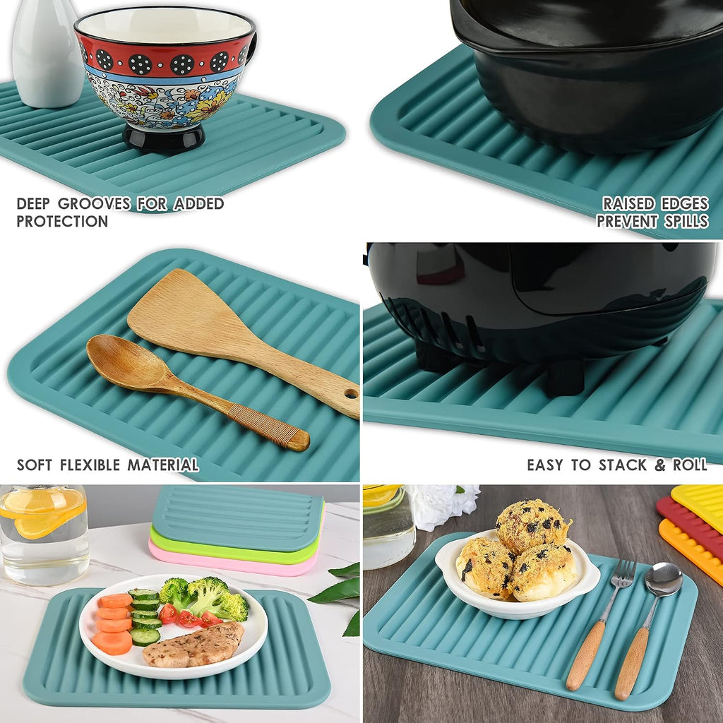 Silicone Trivets for Hot Dishes, for Hot Pots and Pans, Silicone Pads Mat Set, Heat Resistant Placements, Small Dish - Set of 2