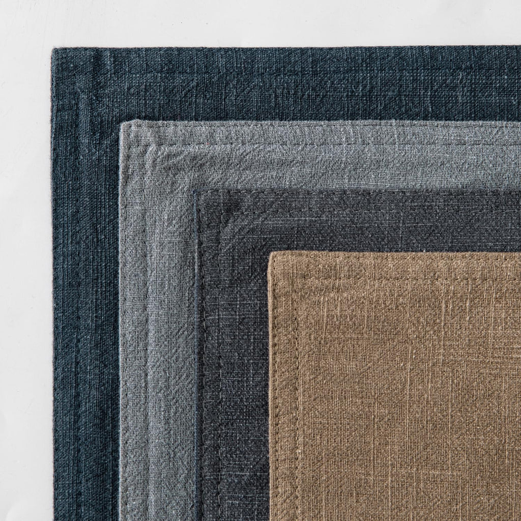 Neutral Navy Boho Linen Pillow Covers 18x18 Inch Pack of 4