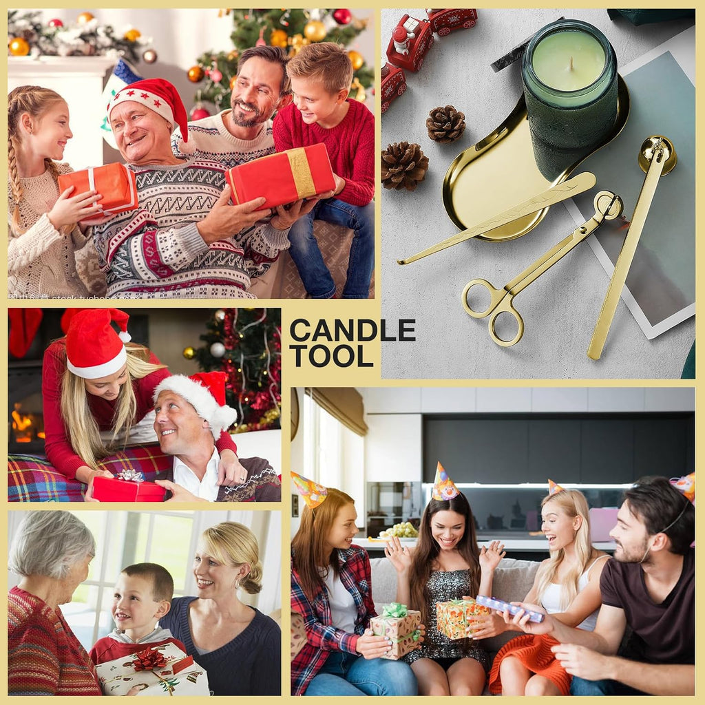 Candle Wick Trimmer, Candle Snuffer, Wick Dipper and Tray Holder