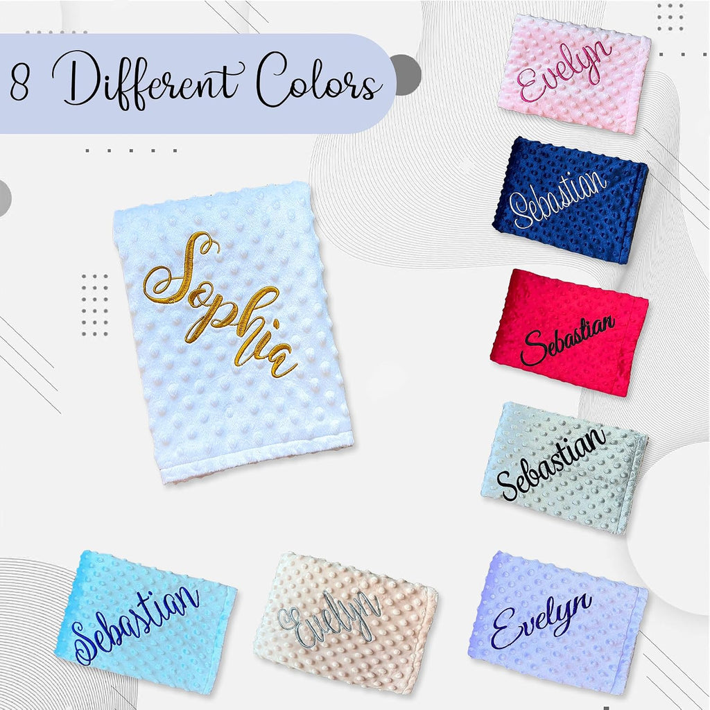 Embroidered Blanket Baby - Beautiful Monogrammed Large Personalized for Boys and Girls Soft Polyester with Custom