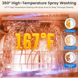 WiFi Countertop Portable Mini Dishwasher, Smart 9 Programs,167℉ High-Temp, Hot Air Drying, Air Refresh, 360° 3 Spray