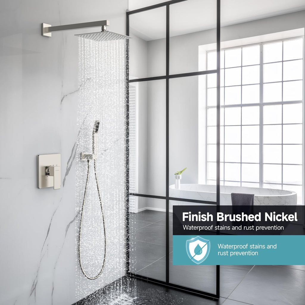 Shower System 8-Inch Rainfall Shower Head Brushed Nickel
