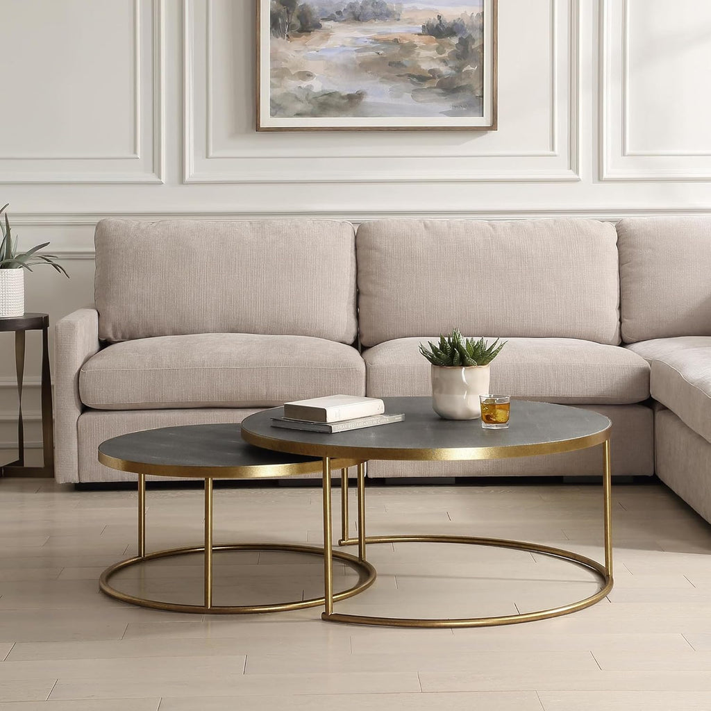 50080 Aragon - Coffee Table (Set of 2)-17.5 Inches Tall and 40 Inches Wide