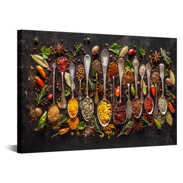 Vintage Kitchen Wall Art Colorful Spices Herb Decor