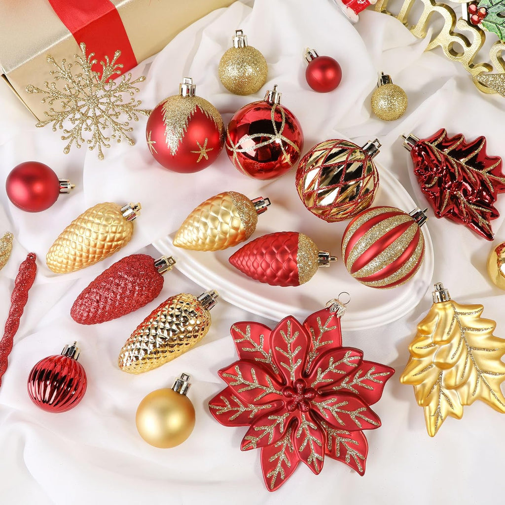 Christmas Ball Ornaments Decorations - Set of 106