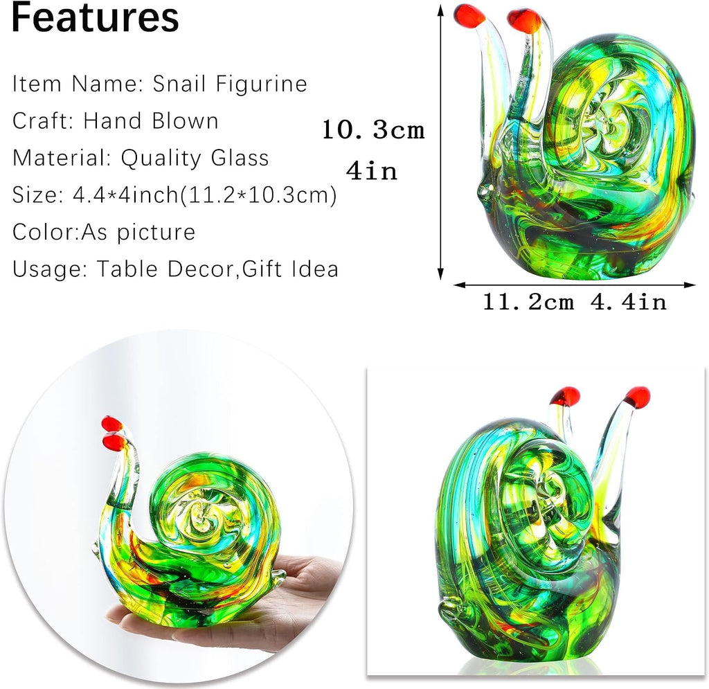 4.4inch Blown Glass Snail Figurine Collectibles