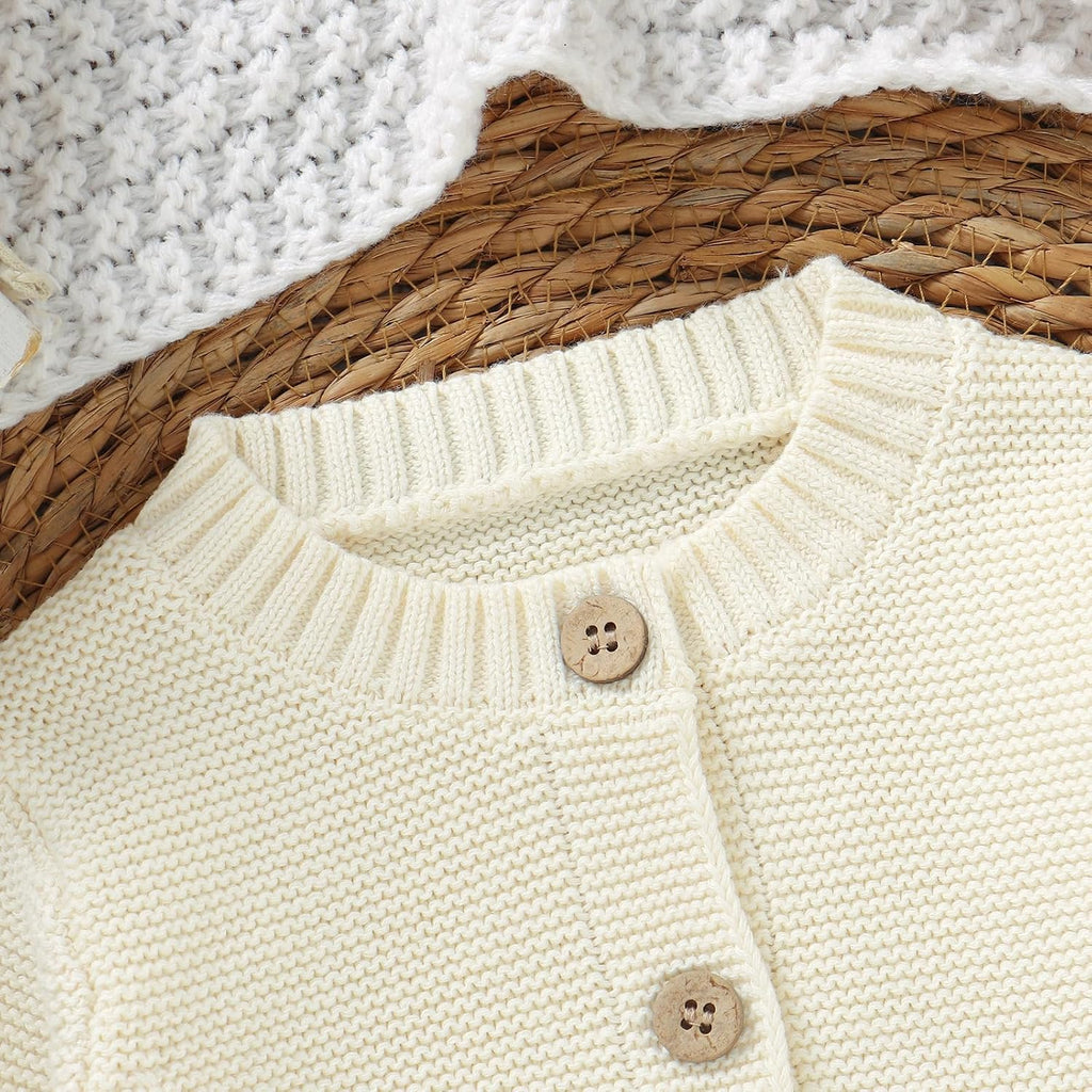 Baby Toddler Cotton Cardigan, Solid Color Sweater, Boys and Girls