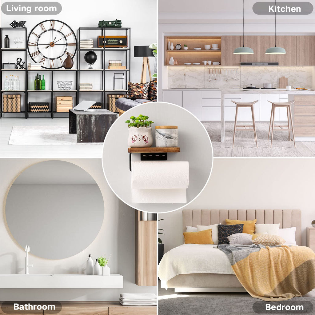 Toilet Paper Holder with Shelf, Wall Mount Bathroom Tissue Storage