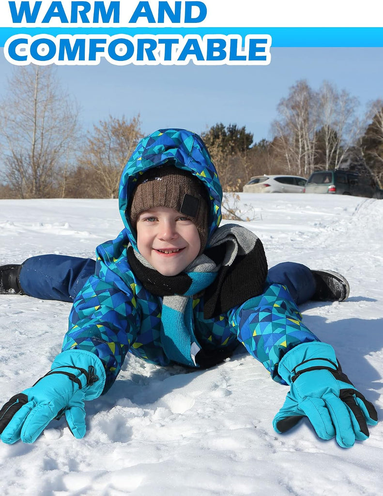 Kids Winter Snow Ski Waterproof Gloves Warm Windproof Outdoor Sports Anti Water Ice Skating Gloves for Girls Boys