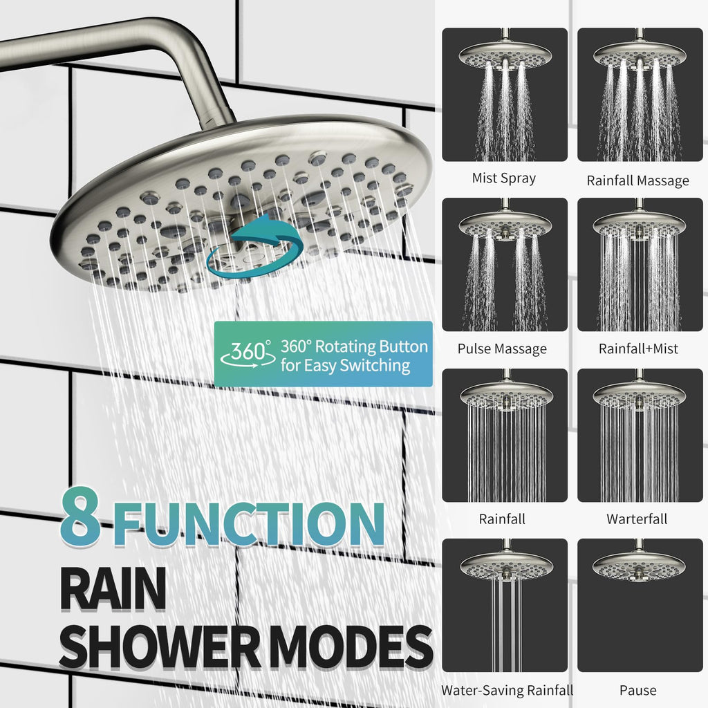 10" Rain Shower Head Shower Faucet Set with Handheld Spray