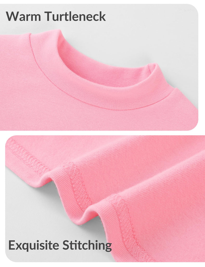 Toddler Girls Mock Turtleneck Shirts Long Sleeve Thermal T-Shirt