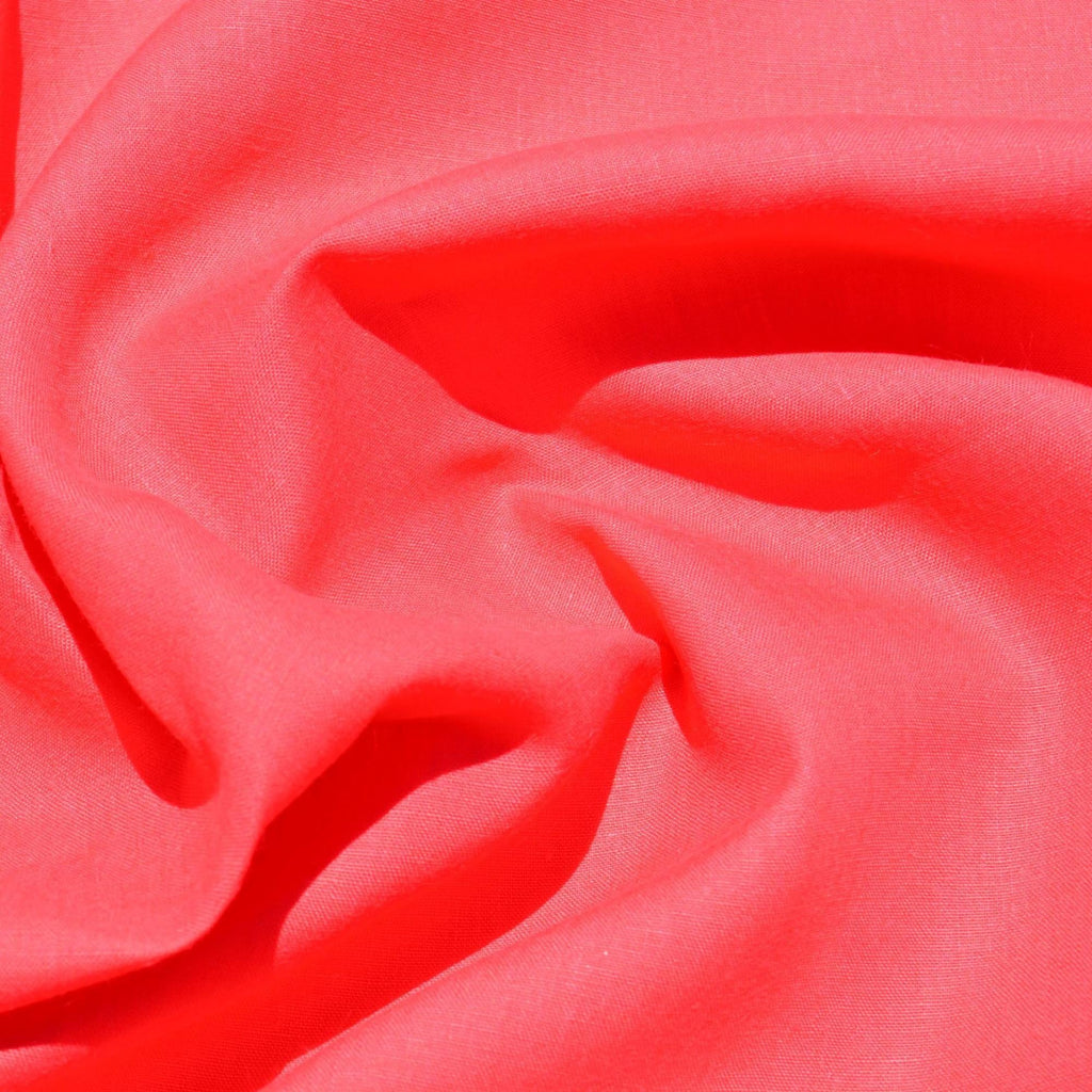 100% Linen Fabric by the Yard | Red Linen Fabric | Midweight Solid Weave 55 Inch Wide | Linen Material for Dresses