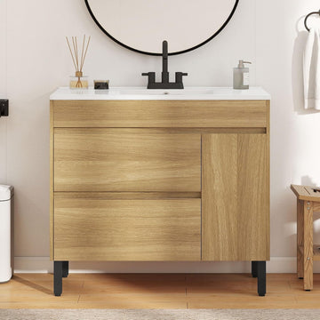 36" Freestanding Bathroom Vanity with Sink - Spacious Vanity Cabinet with Storage