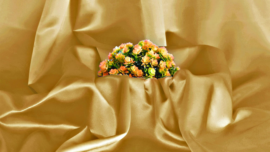 2 Yard Satin Fabric, 44" Wide, Charmeuse Sateen Cloth - Gold