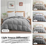 Queen Down Comforter - All Season Ultra Soft Goose Down & Feather Fiber Fill