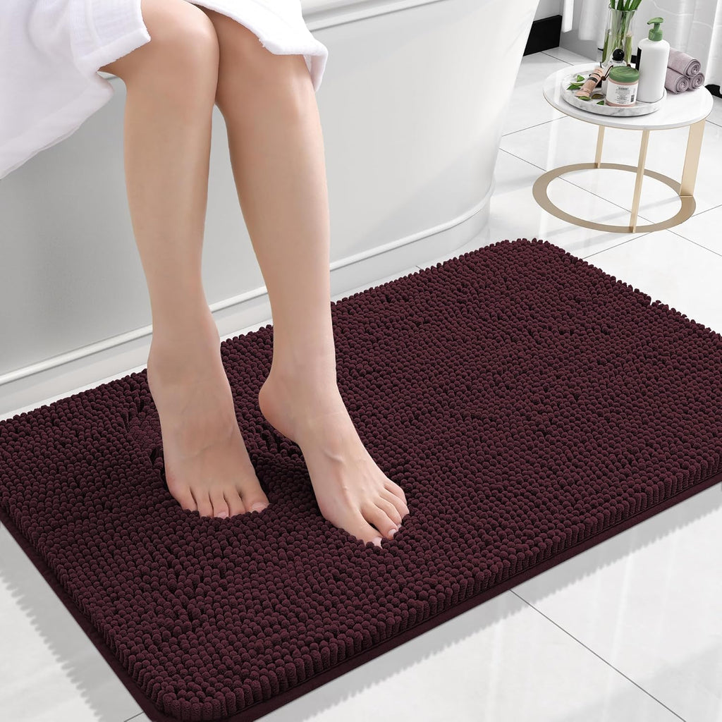 Bathroom Rugs, Extra Soft Absorbent Chenille Bath Rugs, Rubber Backing Quick Dry, Machine Washable Bath Mats for Bathroom Floor, Tub and Shower, Home Decor Accessories