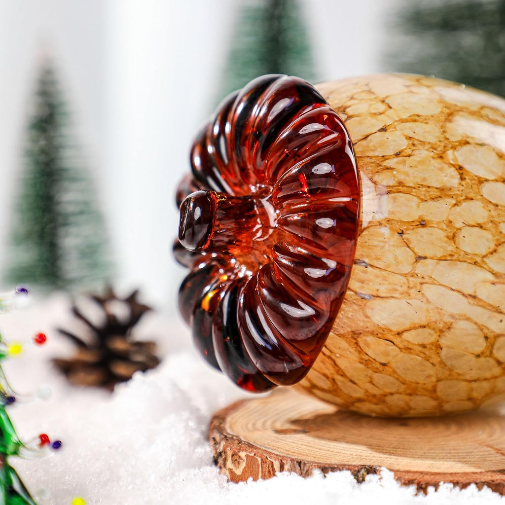 Hand Blown Glass Acorn Figurines, Crystal Acorns for Decorations