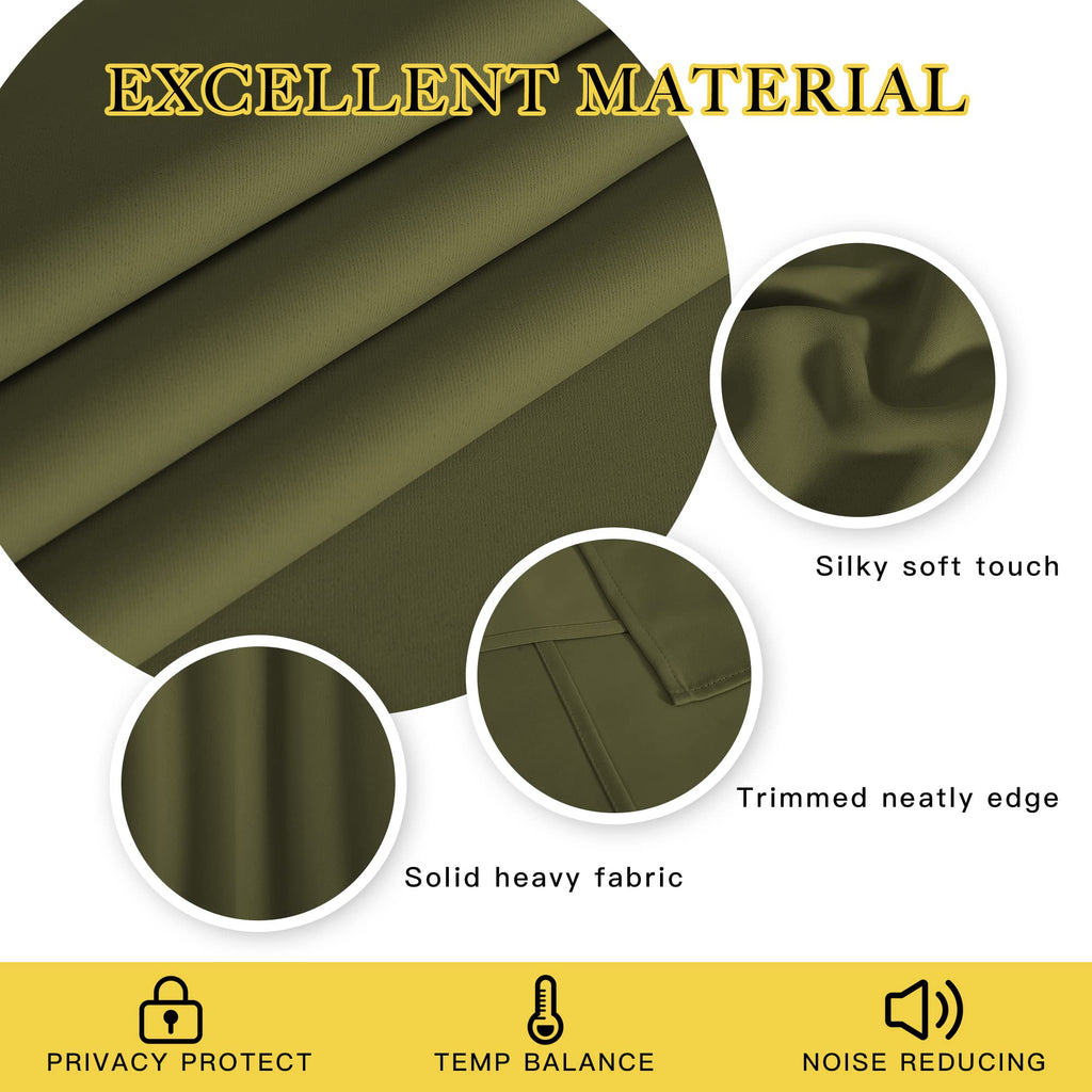 Blackout Curtains 120 inch Length for Sliding Glass Door, Grommet Thermal Insulated Room Darkening Sound Reducing