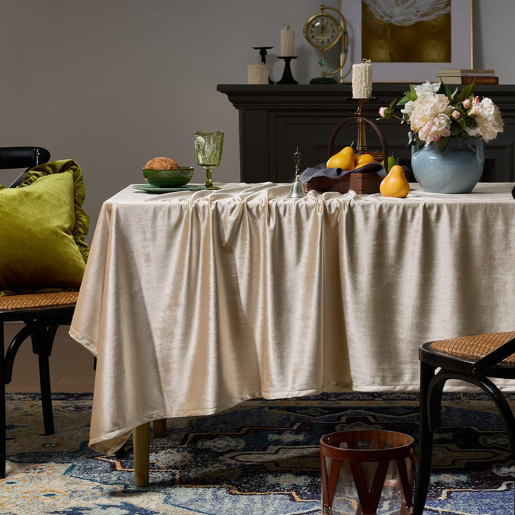 Velvet Tablecloths Rectangular 55x84 Inch French Luxury Solid Table Cloth