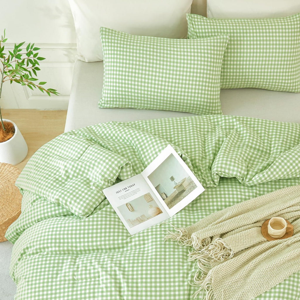 Comforter Set, Green Gingham