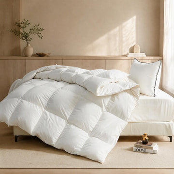 Hotel Luxury Feathers Down Fibers Comforter California King Size, Quillless Fluffy Duvet Insert with Organic Cotton