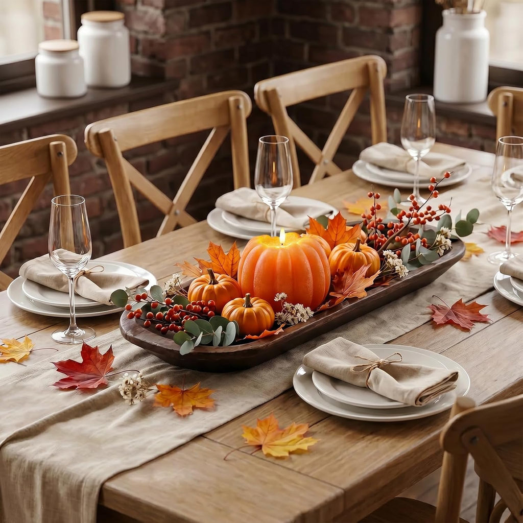 Fall Decor, Fall Decorations Large Flameless Pumpkin Candle Orange