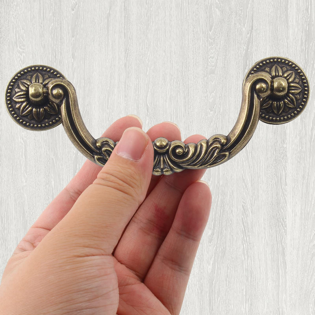 Antique Drop Bail Pulls, 5 Inch Hole Center, 6.4 Inch Length