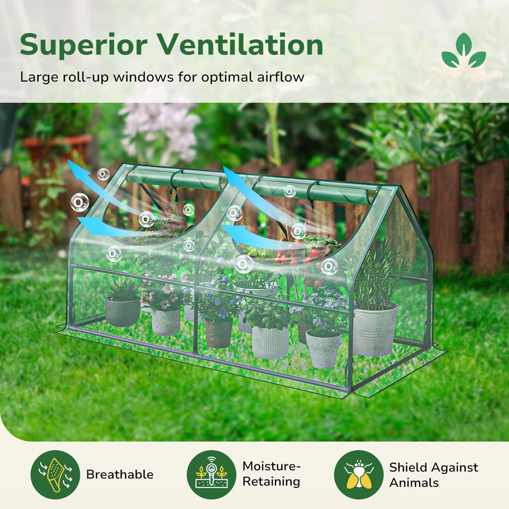 3X3X6 Small Greenhouse, Durable PE, Waterproof & UV Protected