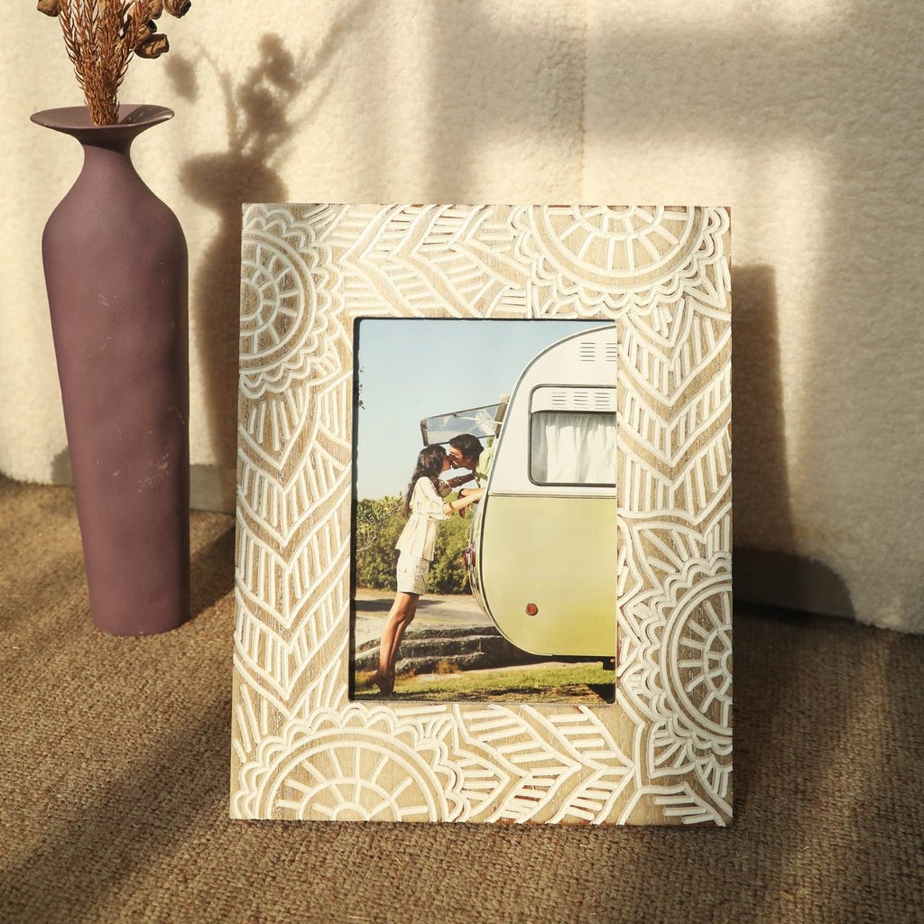 4x6 Boho Picture Frame, 2 Pack Farmhouse Wedding Art Photo Frames