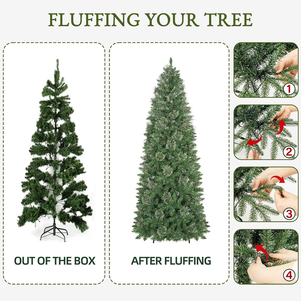Slim Pencil Prelit Christmas Tree with Pine Needles