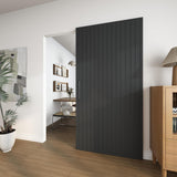 42"x84" Concealed Sliding Barn Door with Soft Close Hardware Kit, Black Hidden Door for Opening 38"-